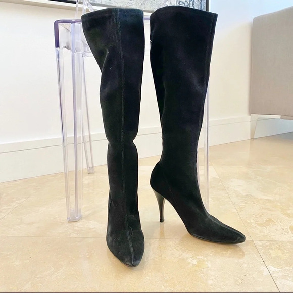 Vintage Gucci Suede Sock Boot Knee High Pull on 6